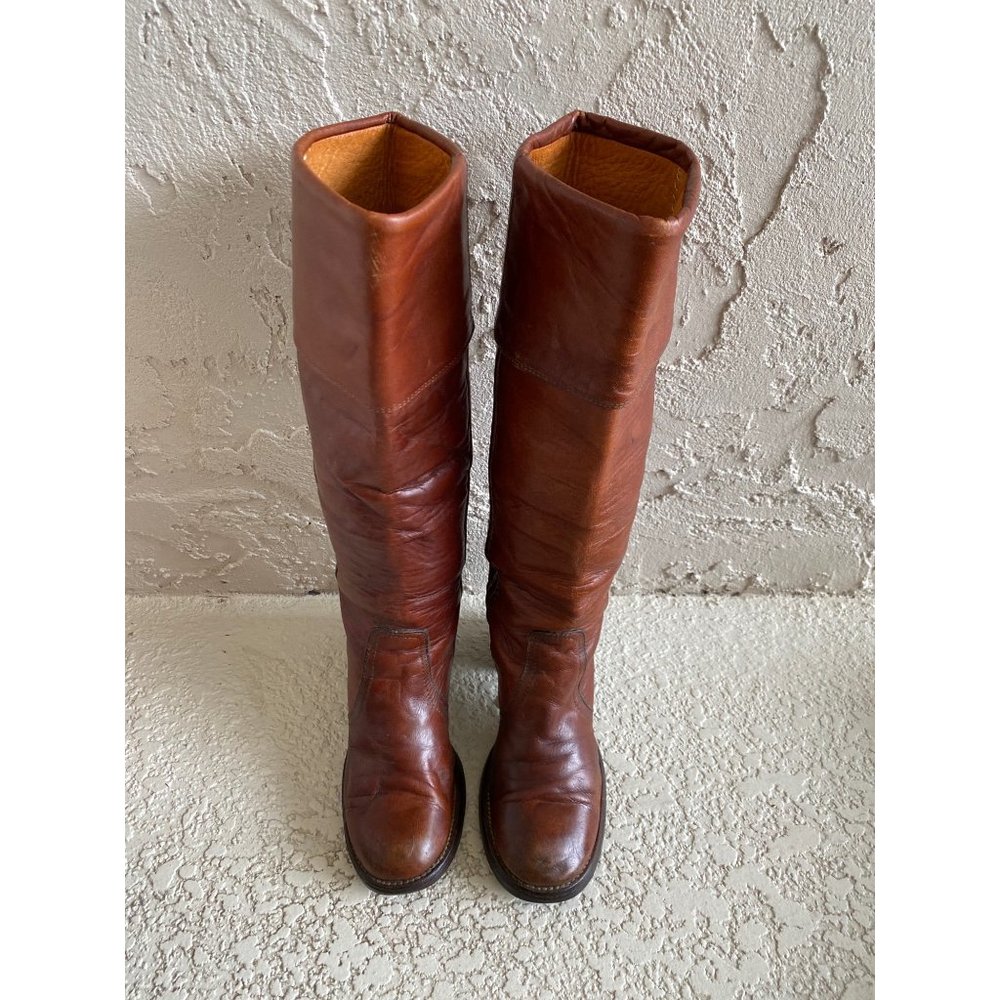 FRYE Authentic Vintage Black Label Tall Knee High Cuff Boots, Size 6.5 - Picture 7 of 12